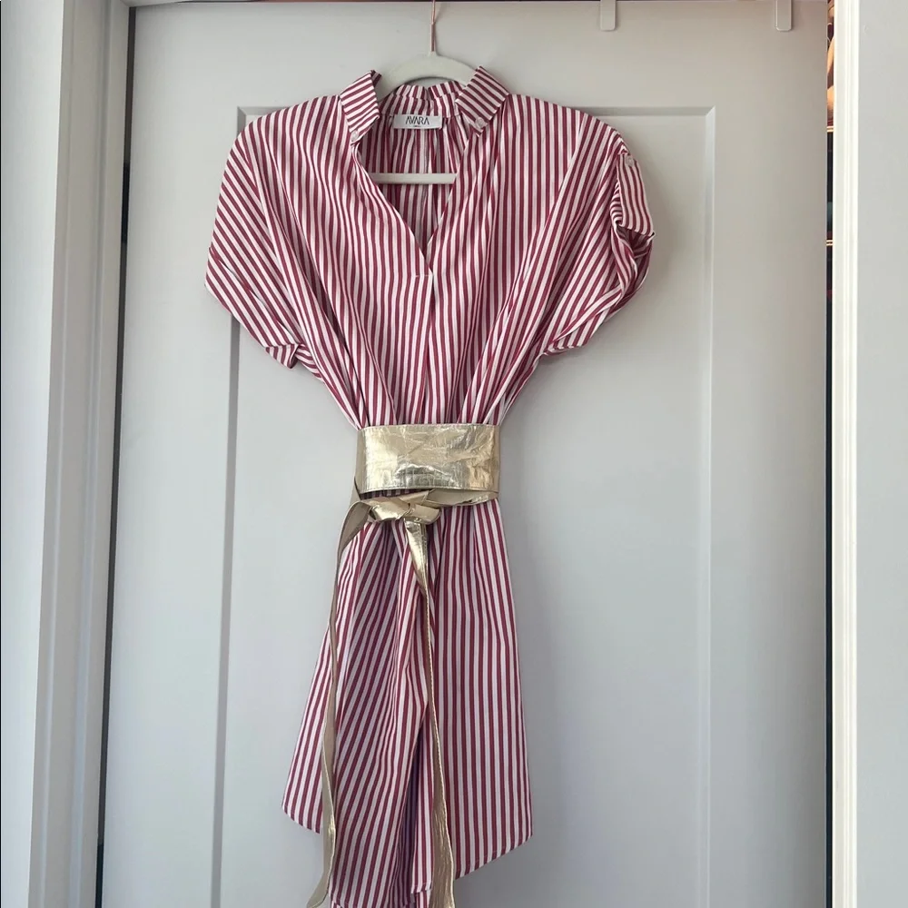 Avara red striped dress small - Picture 3 of 3